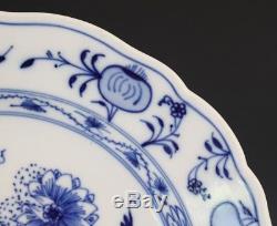 4 Pc Vintage Signed Meissen Blue Onion German Porcelain 10 Dinner Plate Set