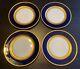 4 Rosenthal Bavaria Dinner Plates Cobalt Blue Encrusted Gold Pattern 5388 Set #1