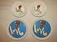 4 Piece Set Of Peter Max Iroquois Love (2) Dinner Plates (2) Bowls Psychedelic