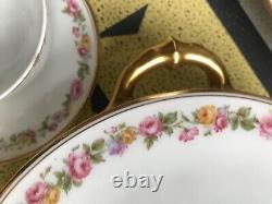 40 Pieces of Haviland & Co Limoges France Petit Flowers with Gold Trim China Set