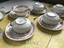 40 Pieces of Haviland & Co Limoges France Petit Flowers with Gold Trim China Set