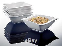 42PC Complete Dinner Set Wave Plates Bowls Ceramic Dinnerware Kitchen Dining Set