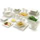 45 Piece Square Banquet Dinnerware Set For 6 Plates Stoneware Dishes White Serve