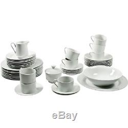 45-Piece White Dinnerware Set Dinning Plate Dish Bowl Cups Dinner For 8 Round