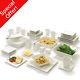 45 Piece White Dishes Dinnerware Set Square Banquet Plates Bowls Kitchen Dinner