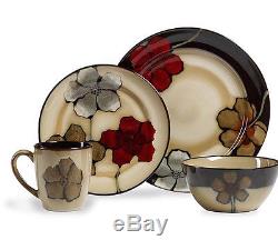 48 Piece Floral Dinnerware Set Dining 12 Plates Dinner Bowls Dishes Mugs Cups