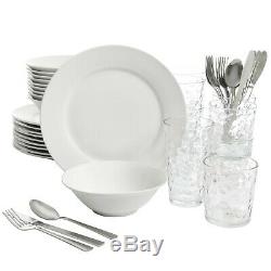 48-Piece Porcelain Dinnerware Set Round Dinner Plates Dish Combo Service Home
