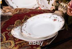 56pc Dinnerware Set Dinner Plates Dishes Bowls Round Kitchen Dining Bowls