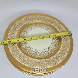 6 Heinrich & Co Selb Edgerton Gold Encrusted Porcelain Dinner Service Plates set