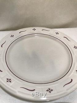 6 Pc Set Longaberger Woven Tradition Pottery Dinner Plates Traditional Red 10 In