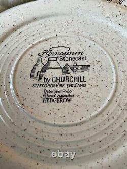 6-Vintage Homespun Stonecast Churchill Staffordshire Hedgerow Dinner Plate Sets