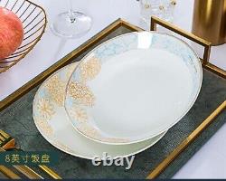 60-Piece Ceramic Dinner and Cookware Set Dinner Plates, Soups, Desserts, Etc