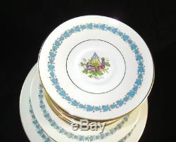 62 Pieces Wedgwood England Appledore 12 Dinner Salad Bread Plates Cups & Saucers