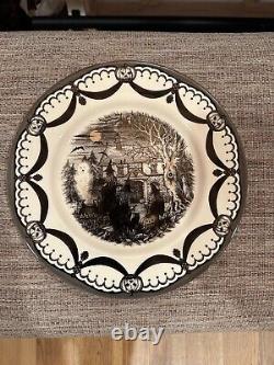 8 ROYAL STAFFORD Halloween COVEN Witch Ghost SALAD & DINNER PLATES set x 8 NEW