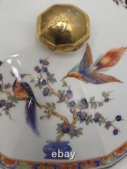 93Pc. VICTORIA CHINA Czechoslovakia Dinner Plate Set birds+Flowers+Gold