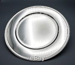 A FULL SET OF 12 LARGE ANTIQUE STERLING SILVER DINNER PLATES, TIFFANY &Co, N. Y