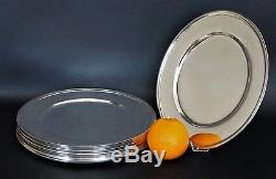 A FULL SET OF 12 LARGE ANTIQUE STERLING SILVER DINNER PLATES, TIFFANY &Co, N. Y