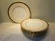 A Set Of Eight Minton H3706 Gold Encrusted Dinner Plates