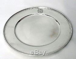 A set of large sterling silver dinner plates, 12, Tiffany & Co, New York, c. 1960