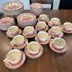 Antique Johnson Brothers Old Britain Castles Pink 72pc Set 1792