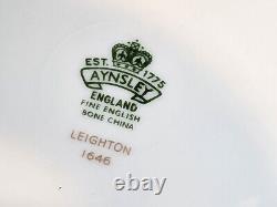 AYNSLEY Leighton Cobalt Dinner Plates, Set of 6, Made in England NICE