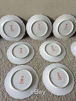 Alhambra Hand painted Plates SET OF 11 Super RARE Pattern! Dinner wear Antique