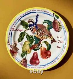 Anthropologie Nathalie Lete 12 Day Christmas Plates 8 PCS 1-2-3-4-5-7-11-12 NEW