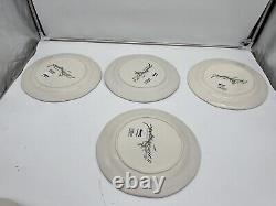 Anthropologie Printemps Dinner Plate Stoneware Spring Flowers Floral Set of 4