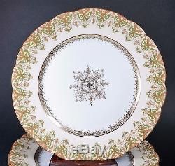 Antique Charles Ahrenfeldt Limoges France Porcelain Set of Six Dinner Plates