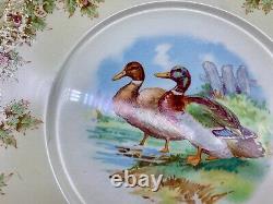 Antique Dinner Plate Serving Tray Thanksgiving Set 7 Duck Turkey Rooster Bird