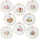 Antique French Sevres Porcelain Hand Painted Dinner Plates Set 1872