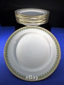 Antique GDA Limoges Art Nouveau Dinner Plates, circa 1904-1914, Set of 8