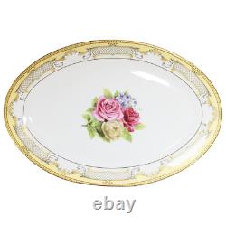 Antique Gold Rose/Floral 57 Pcs Dinner Set, Completely Service For 8 Person