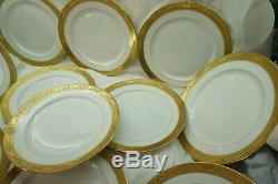 Antique Limoges Plates Dinner Gold Encrusted Bernardaud Set Of 12 B&co France