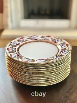 Antique Royal Crown Derby for Tiffany & Co. Gold Dinner Plates Set of 13