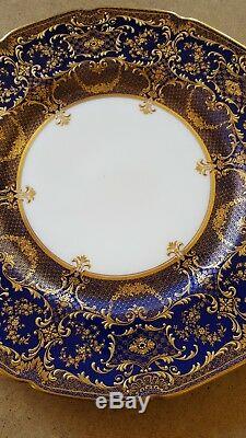 Antique Royal Doulton Cobalt/Heavy Gilt Dinner Plates, Set of 10. Lovely. Rare