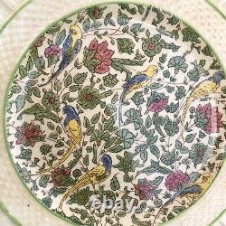 Antique Royal Doulton Persian Chintz 3550 Plates Parrots 8 3/4 Fluted Set of 5