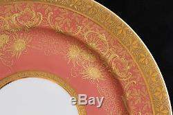 Antique Set 12 W. Guérin Limoges gold encrusted 11 dinner service charger plate