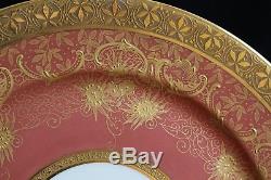 Antique Set 12 W. Guérin Limoges gold encrusted 11 dinner service charger plate