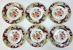 Antique Set of 6 English Minton Ironstone D'Orsay Japan 10 1/4 Dinner Plates