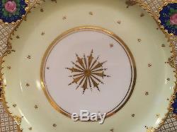 Antique Set of 7 Dresden Germany 10&3/4 Dinner Plates Heavy Gold