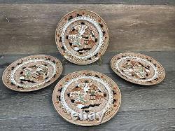 Antique Willow Imari Pattern 9 Dinner Plates British Anchor Pottery England4