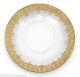 Arte Italica Vetro Gold Set Of 4 Hand Etched Glass Dinner Plates Made In Italy