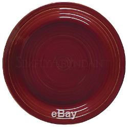 Aspen Dinner Plates by Park Designs, Deep Red Pottery Style, Set of 4, 11 Dia