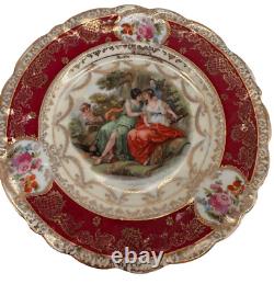 Austria Royal Vienna Porcelain 6-1/2 Plate Multicolor Mythology Scene set of 9