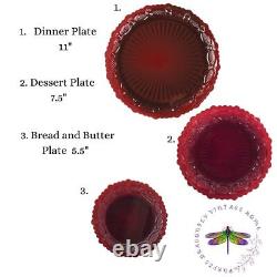 Avon 1876 Cape Cod Collection Ruby Red Dinnerware Gothic Free Shipping