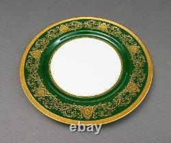 Aynsley England Imperial 193 Laurel Green Gold 10 3/8 Dinner Plates Set Of 6