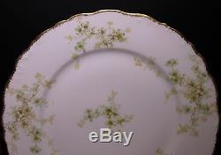 BAWO AND DOTTER Elite LIMOGES BWD456 Set of 10 Dinner Plates Green Floral Gold