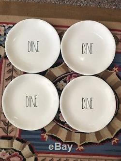 BRAND NEW, NEVER USED Rae Dunn DINE Round 10 Dinner Plates (Set of 4)