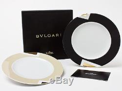 BVLGARI Porcelain Dinner Plate Dish Saucer set Tableware Ornament Auth New Rare